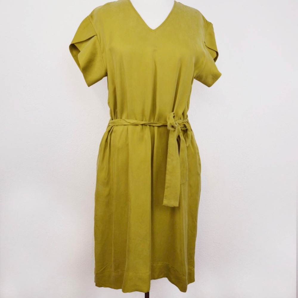 ELK Sulfur Yellow Petal Sleeve Dress. Size S. NWOT